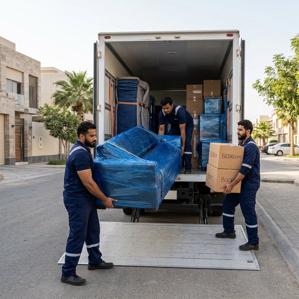 تحميل عفش داخل شاحنة نقل في جدة